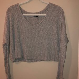 TopShop Cropped Grey Henley